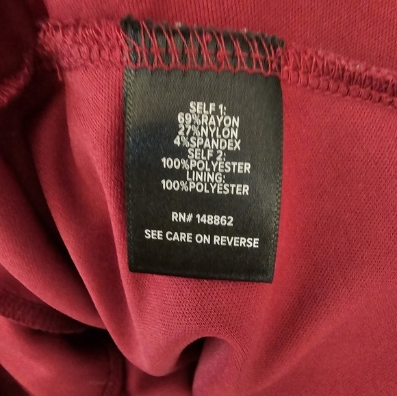 Torrid Size 14 Stretchy Burgandy Mixed Media Midi Chiffon Skater Dress - Picture 4 of 8